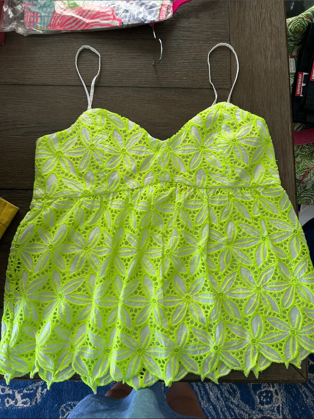 Lilly Pulitzer Pepino Green Mambo Eyelet Floral Lace Camisole